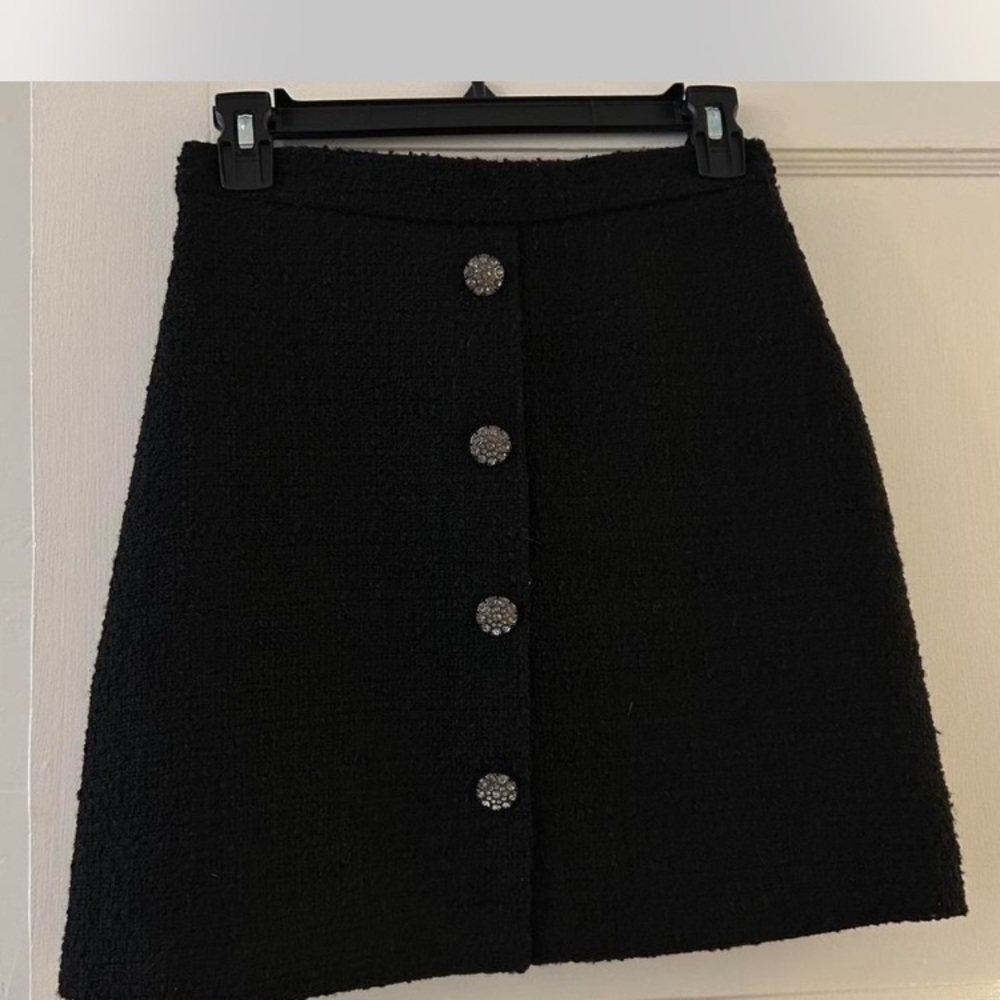 H&M Black Mini A-Line Skirt for Work
